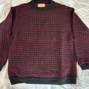 L.L. Bean Vintage Men's Black and Red Crewneck Sweater.